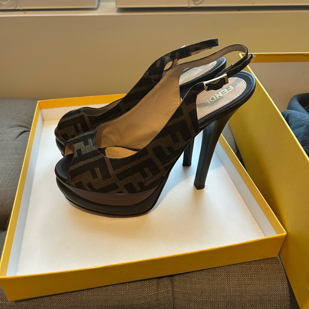 Fendi Brown Platform Stiletto Heels